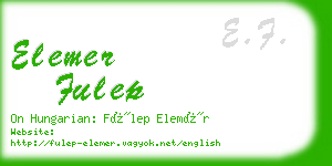 elemer fulep business card